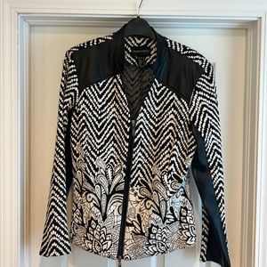 Frank Lyman leather trim jacket